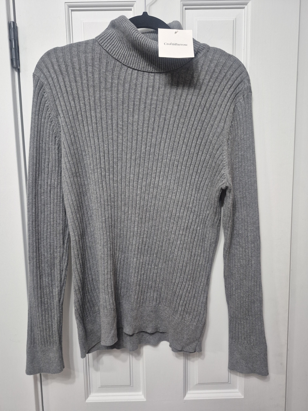 Nwt croft & barrow Light Gray Ribbed Turtleneck Sweater